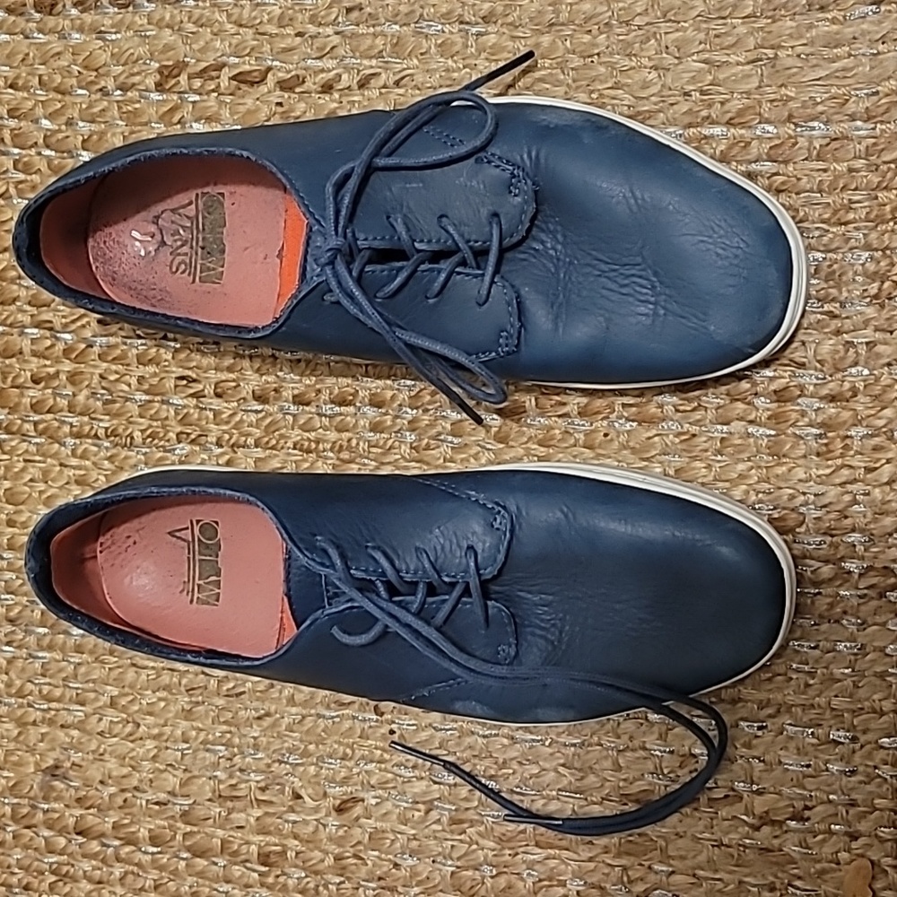 Men's Shoes Blue Vans Off The Wall Leather 10.5